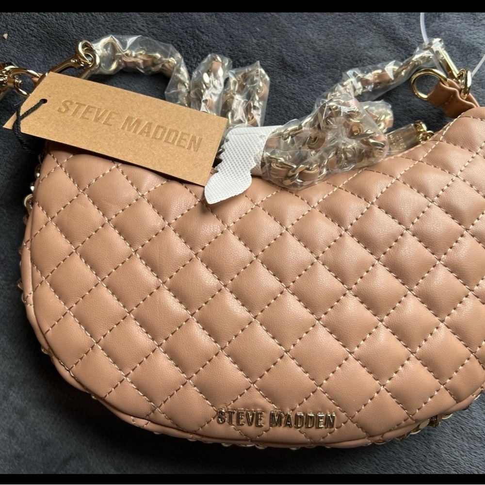 Steve Madden Quilted Tan Shoulder Bag